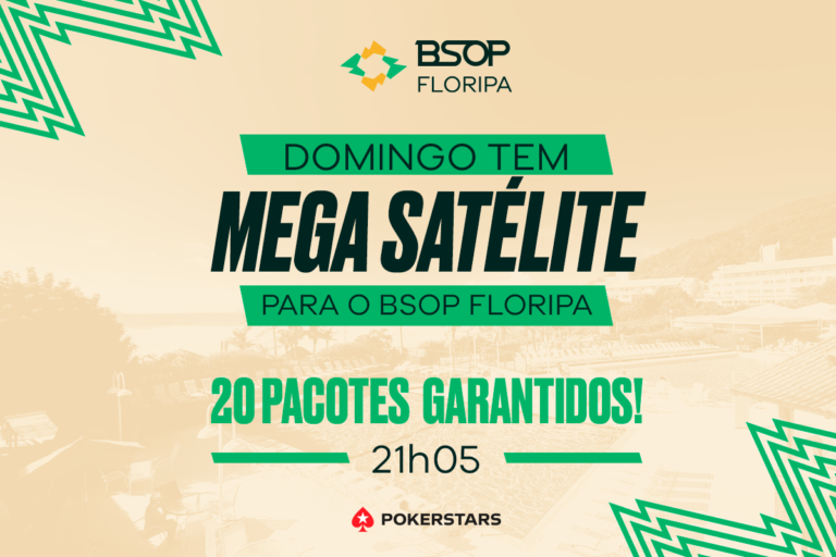 É hoje! Mega Satélite para o BSOP Floripa com 20 pacotes garantidos acontece neste domingo no PokerStars