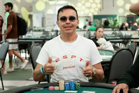 José Carlos Barbosa chip leader do 2-Day High Roller do BSOP Summer