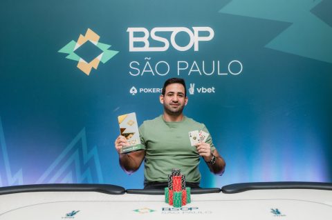 Tiago Pinheiro ficará muito perto do líder após título no BSOP São Paulo
