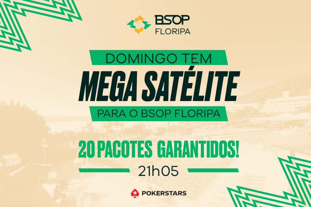É hoje! Mega Satélite para o BSOP Floripa com 20 pacotes garantidos acontece neste domingo no PokerStars