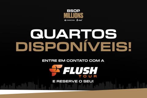 Quartos disponíveis para o BSOP Millions
