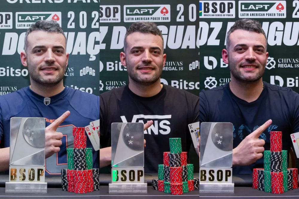 Willian Cestari conquistou três títulos no último BSOP Foz do Iguaçu